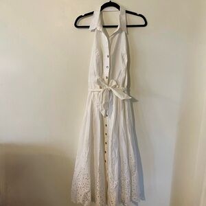 Jones New York White Halter Sundress Sleeveless Resort Wear